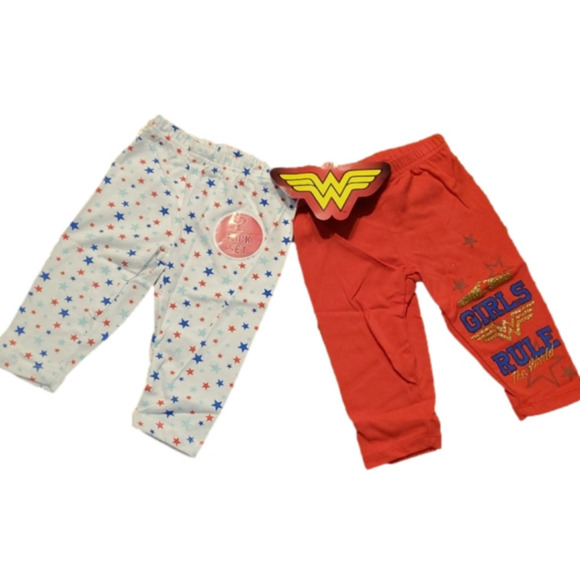 2 packWonder Woman Girls Rule The World pants NEW 2T - Picture 1 of 6
